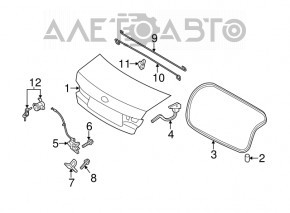 Кришка багажника Hyundai Sonata 11-15 графіт P3 тички