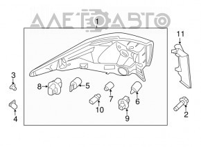 Ліхтар зовнішній крило правий Nissan Pathfinder 13-16 дорест з накладкою, тріщини на склі