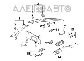 Козирок лівий Audi A4 B8 13-16 рест седан, чорний