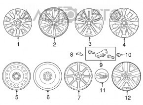Диск колесный R17 Subaru Legacy 15-19 легкая бордюрка