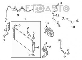 Трубка кондиціонера компресор-грубка Nissan Altima 13-18 перша частина