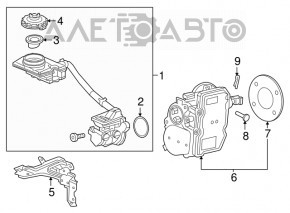 Усилитель тормозной Honda CRV 17-19 электро 2.4 в сборе с ГТЦ, без дополнительного бачка, прим бачек