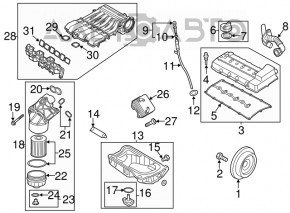 Корпус масляного щупа VW Atlas 18-3.6