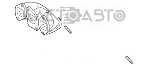 Коллектор выпускной цилиндр 4-6 VW Passat b7 12-15 USA 3.6