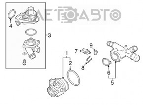 Водяная помпа VW Passat b7 12-15 USA 2.0TDI