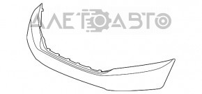 Бампер передний голый центр Honda Clarity 18-21 usa графит, примят, слом креп