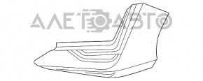 Бампер передній голий права частина Honda Clarity 18-21 usa, срібло, надламані кріплення, подряпини