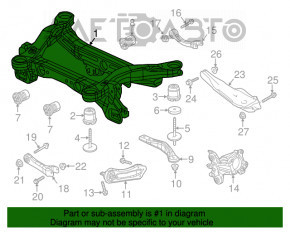 Підрамник задній Jeep Cherokee KL 14-AWD Off road