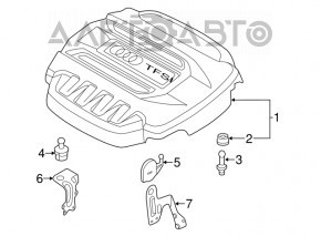 Накладка двигателя Audi A3 8V 15-20 1.8T, 2.0T