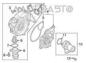 Фланець системи охолодження VW Passat b7 12-15 USA 1.8T