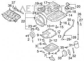 Передня кришка двигуна Audi A4 B9 17-1.8T, 2.0T новий OEM оригінал