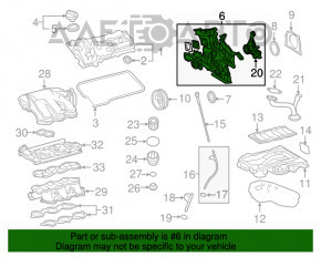 Передняя крышка двигателя Lexus RX350 16-22 2GR-FKS