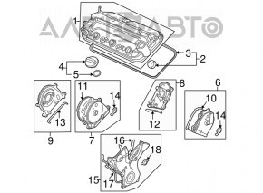 Передня кришка ременя ГРМ, нижня частина Honda Accord 13-17 3.5