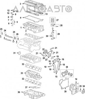 Головка блоку циліндрів ГБЦ без розподілвалів Chevrolet Malibu 13-15 2.4 hybrid