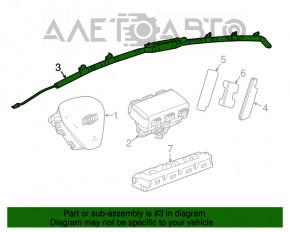 Подушка безпеки airbag бічна шторка права Chevrolet Cruze 16-