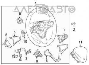 Кнопки управления на руле правое Chevrolet Cruze 16-