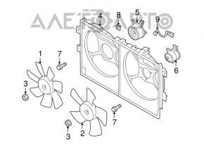 Диффузор кожух радиатора голый Mitsubishi Outlander Sport ASX 10- 2.0 2.4 под 7 лопастей