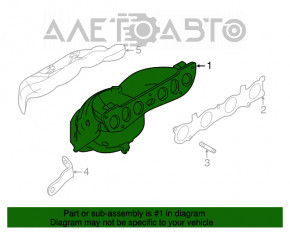 Коллектор выпускной с катализатором Nissan Rogue Sport 17-19 дефект резьбы