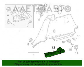 Кронштейн підлоги багажника правий Mercedes GLA 15-20