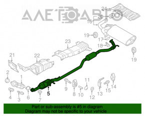 Выпускная трасса средняя часть Mitsubishi Outlander Sport ASX 10- FWD 2.0 отпилен катализатор