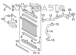 Радиатор охлаждения вода Toyota Camry v55 15-17 3.5 usa