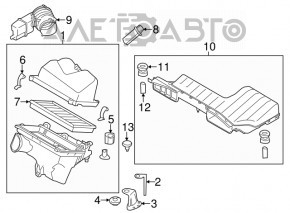 Корпус воздушного фильтра Nissan Pathfinder 13-16 трещины, слом креп