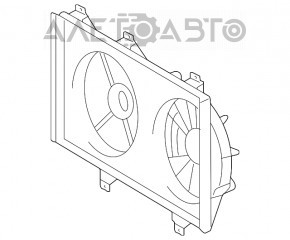 Диффузор кожух радиатора с моторами вентилятора Toyota Avalon 13-18 3.5