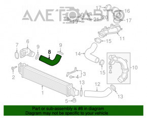 Патрубок интеркулера правый от кулера второй Honda Accord 18-22 2.0Т резина