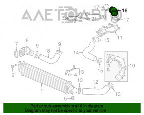 Патрубок интеркулера левый пятый Honda Accord 18-22 2.0Т резина