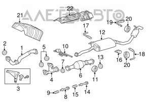 Випускна траса середня частина з каталізатором Lexus RX350 10-15