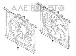 Диффузор кожух радиатора голый BMW 5 G30 17-20 2.0T, 3.0T