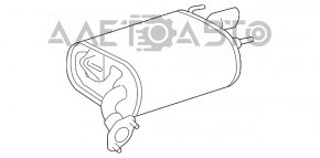 Глушник задня частина бочка прав Lexus ES350 07-12