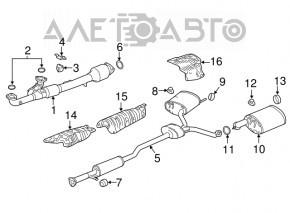 Кронштейн глушителя передний Honda Accord 13-17 2.4
