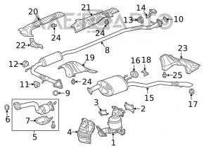 Кронштейн глушителя средней части Honda Clarity 18-21 usa