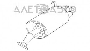 Глушник задня частина з бочкою Honda CRV 12-16