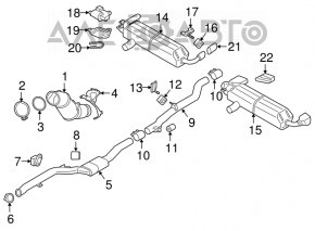 Випускна траса ззаду BMW 5 G30 17-23 2.0T