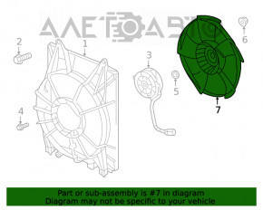Крильчатка вентилятора охолодження лев Honda Insight 19-22 1.5T