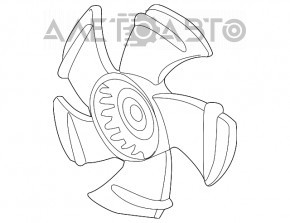 Крильчатка вентилятора охолодження ліва Honda Accord 13-17 5 лопатей, надлом