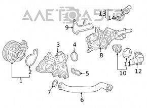 Патрубок охолодження метал Honda Civic X FC 16-18 L15B7 1.5T