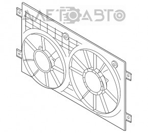 Диффузор кожух радиатора в сборе VW Passat b7 12-15 USA 2.5 новый неоригинал AND
