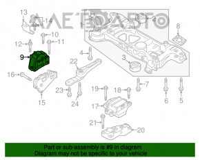 Подушка двигателя правая VW Passat b7 12-15 USA 3.6 новый неоригинал SWAG