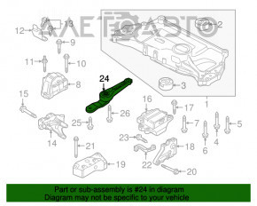 Подушка двигуна задня VW Jetta 11-18 USA 2.0 мкпп