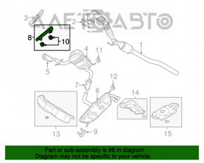 Кронштейн глушителя передний VW Jetta 11-18 USA без резинок