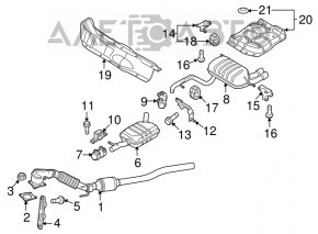 Кронштейн глушителя передний VW Passat b8 16-19 USA