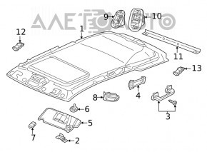 Козырек левый Jeep Grand Cherokee WK2 14-15 черный