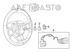 Кнопки управления радио правое на руле Fiat 500L 14