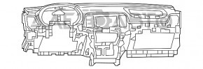 Торпедо передня панель без AIRBAG Dodge Durango 11-13 сіра