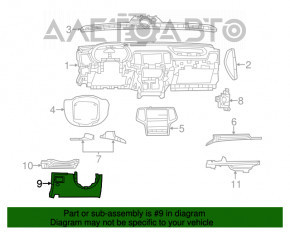 Накладка колін водія Dodge Durango 11-13 чорн