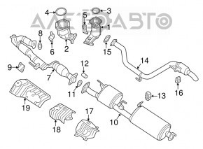 Кронштейн приемной трубы Nissan Pathfinder 13-20 новый OEM оригинал