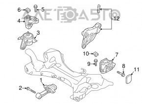 Подушка двигуна права Hyundai Sonata 15-17 1.6T